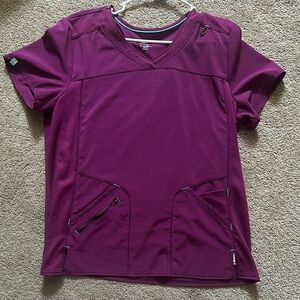 Scrubstar Women's Wine Color V-Neck Top in